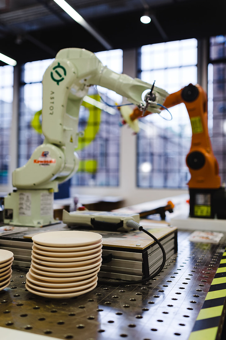 Robotic arms in a manufacturing lab